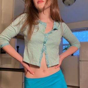 Turquoise cardigan!!